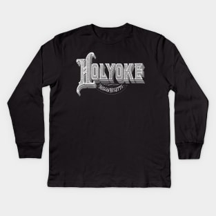 Vintage Holyoke, MA Kids Long Sleeve T-Shirt